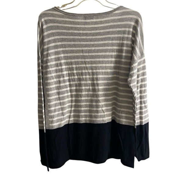 Vince striped colorblock slub sweater pullover crewneck Large - Picture 2 of 8